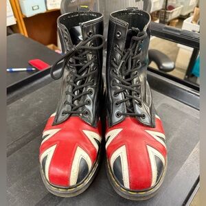 DR MARTENS 1460 union jack boots mens 12 british flag toe embroidered UK europe